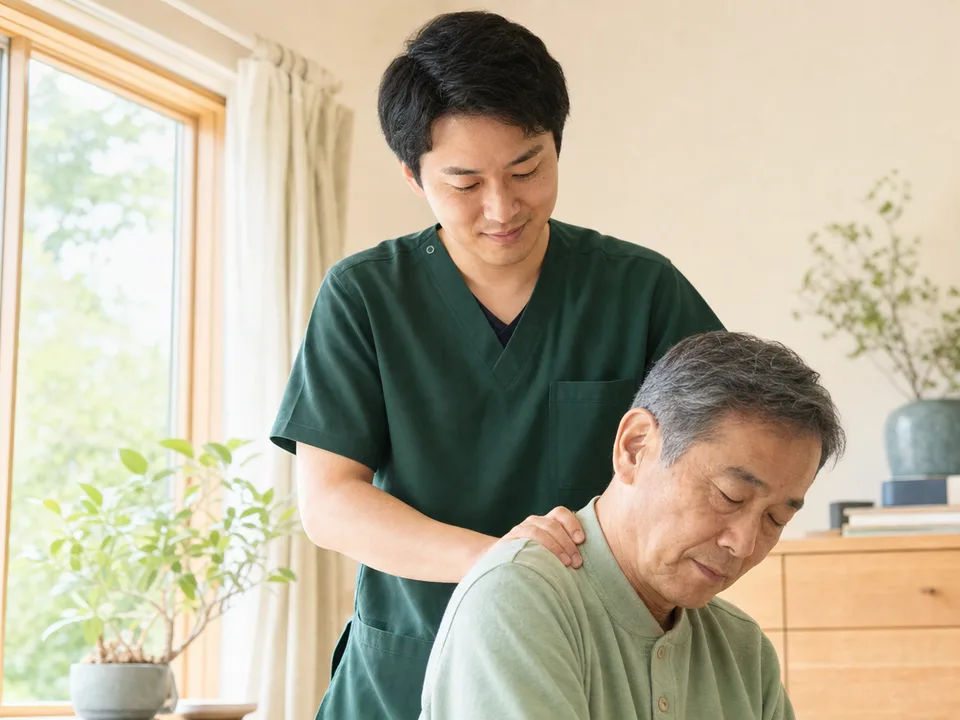 あん摩マッサージ指圧師が働く様子