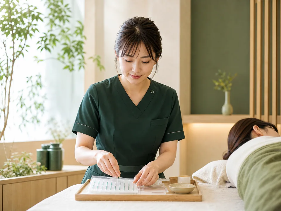 鍼灸師が働く様子